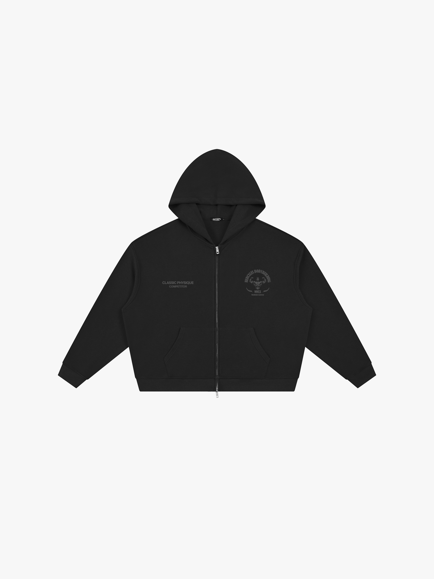 Worldwide Competitor Zip Hoodie - Tonal Black front flat lay