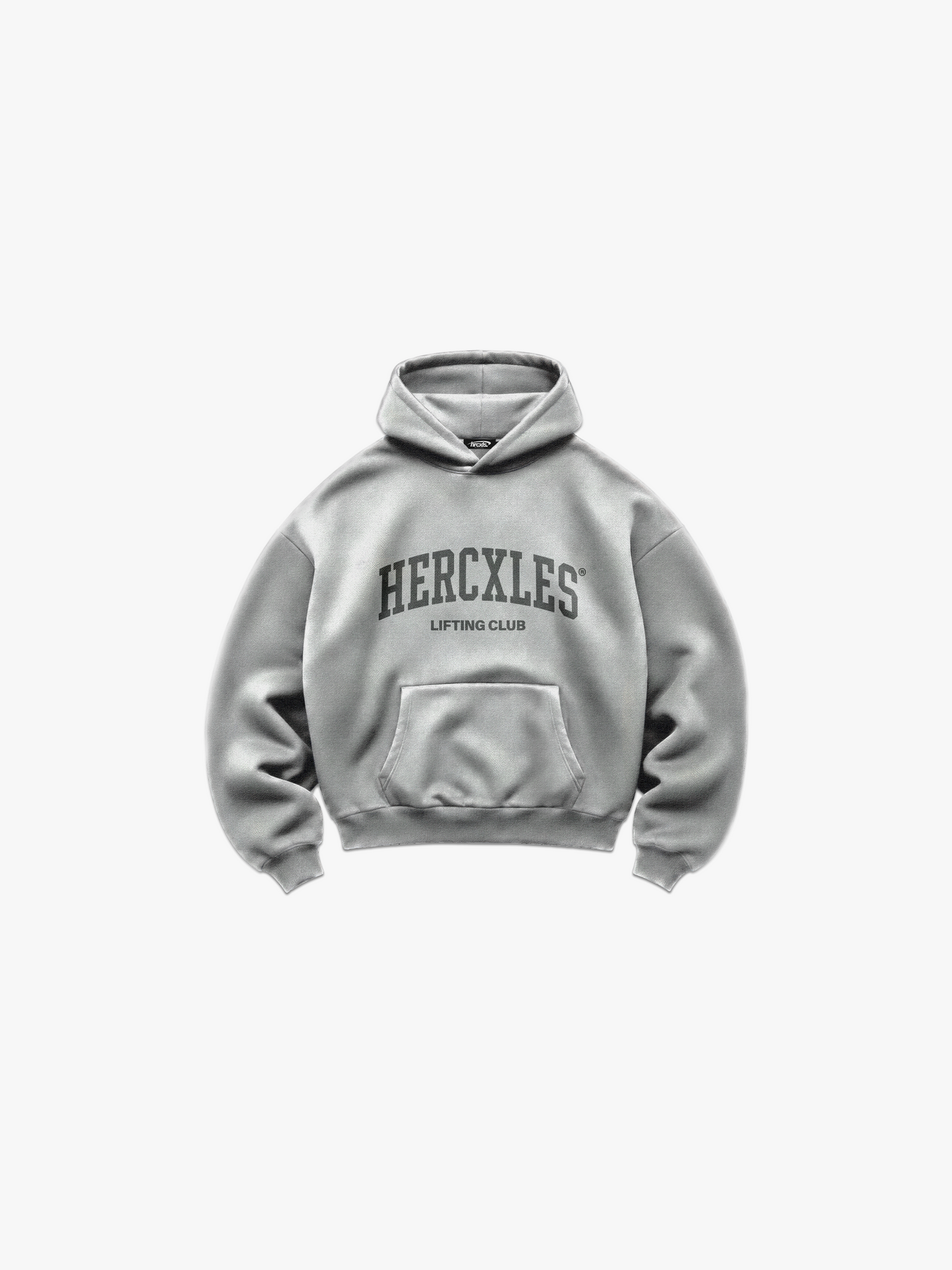 Lifting Club Heavyweight Hoodie - Heather Grey - front flat lay