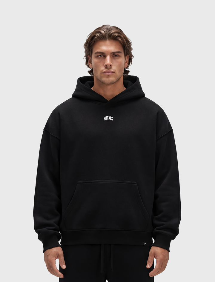 HERCXLES 2026: Icarus Hoodie - Black model front