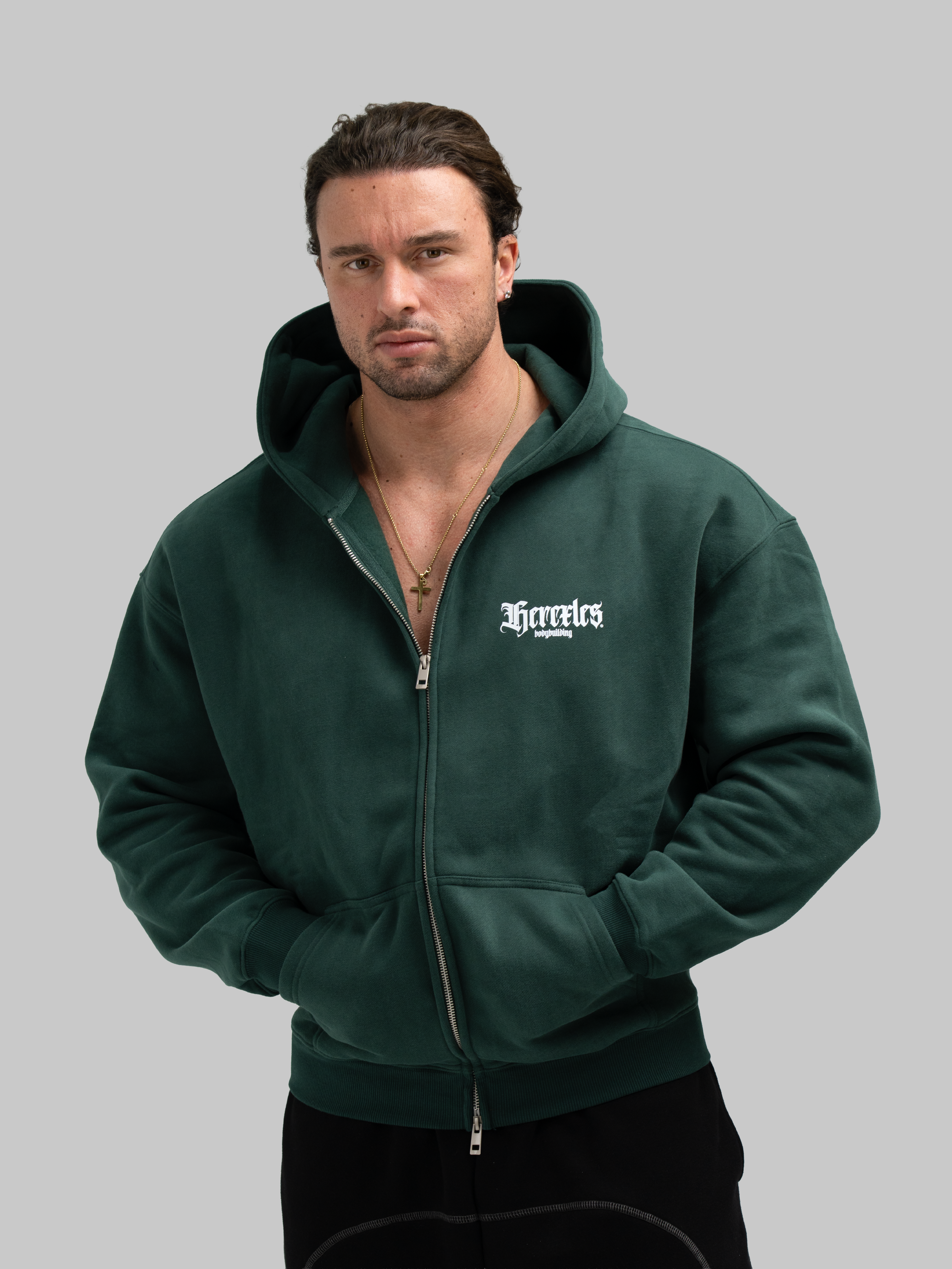 Bodybuilding Relaxed Zip Up Hoodie