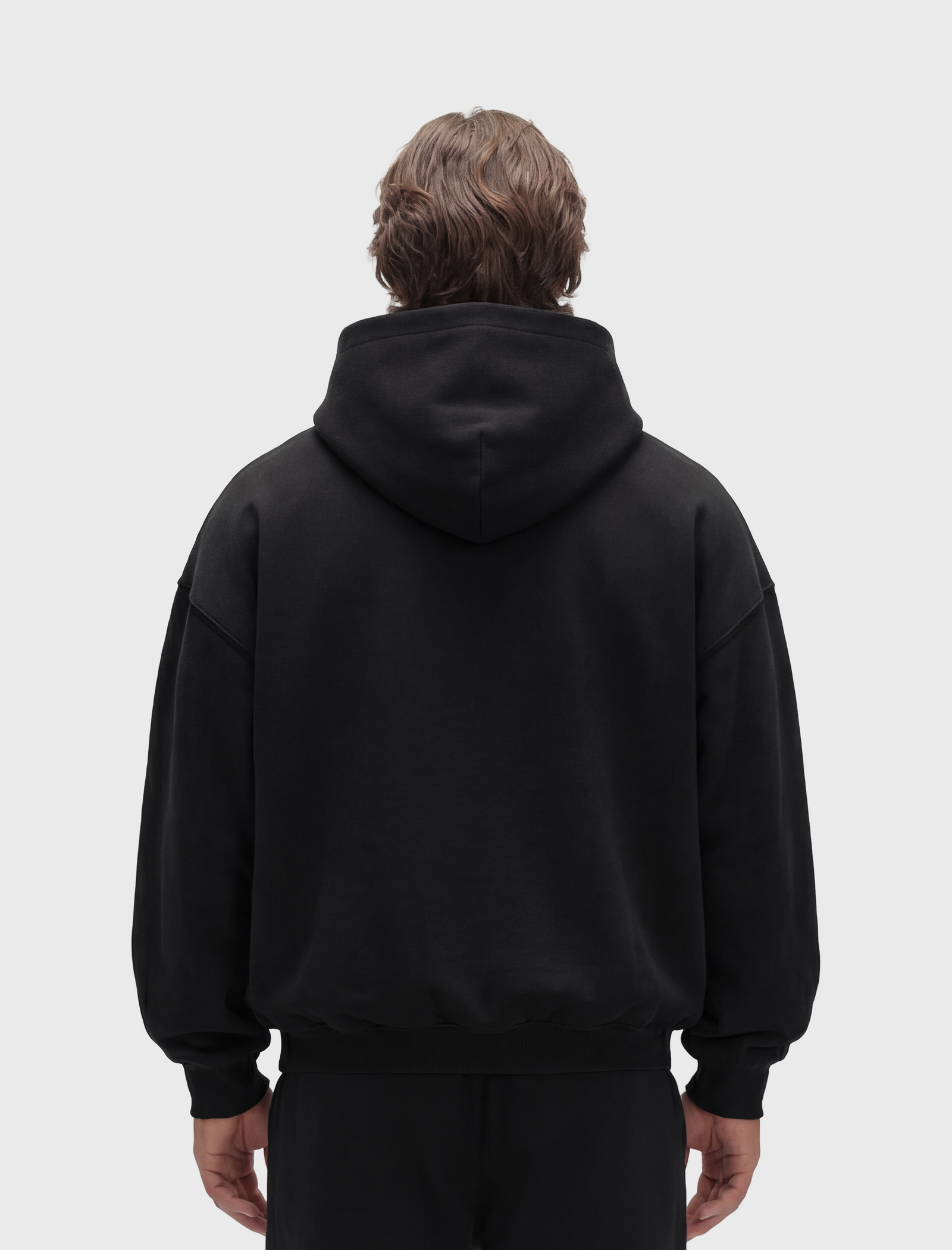 Rush Boxy Hoodie - Black model back