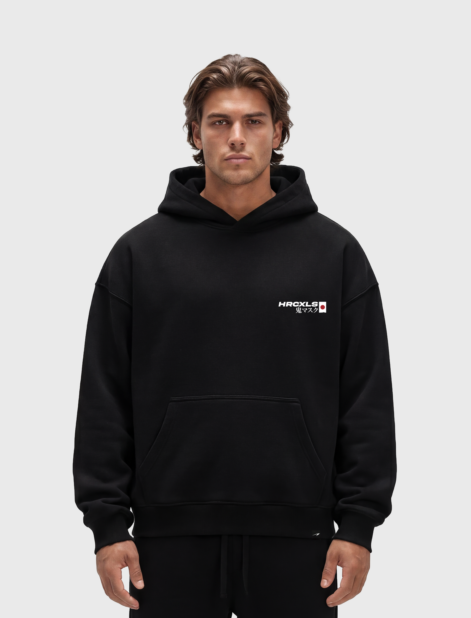 HERCXLES 2026: Oni Hoodie - Black model front
