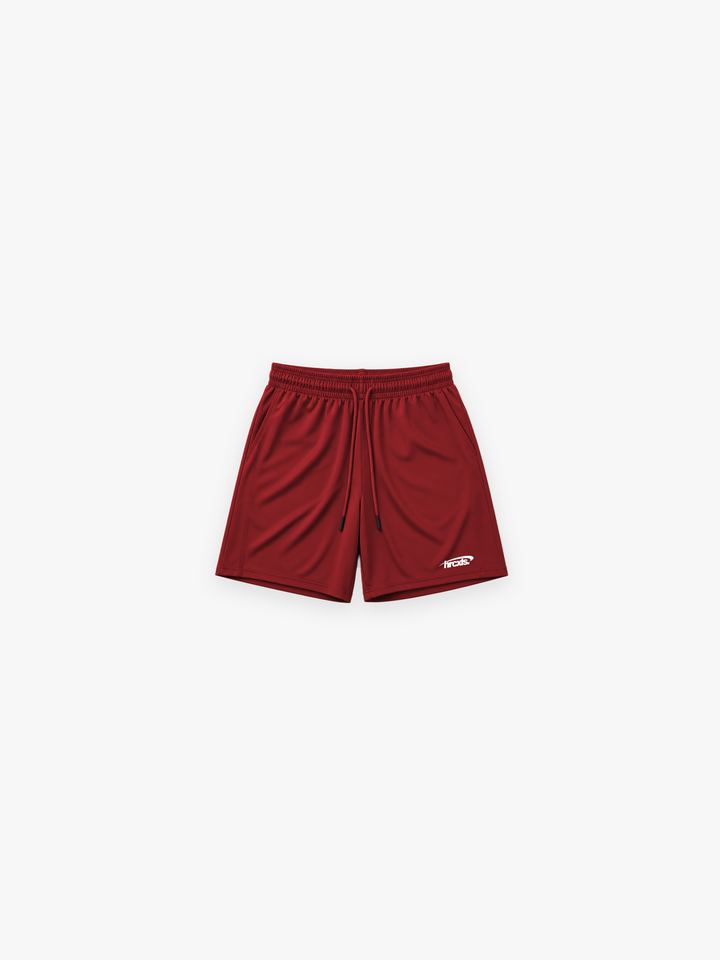HERCXLES 2026: Sport Drawstring Shorts - Red flat product image