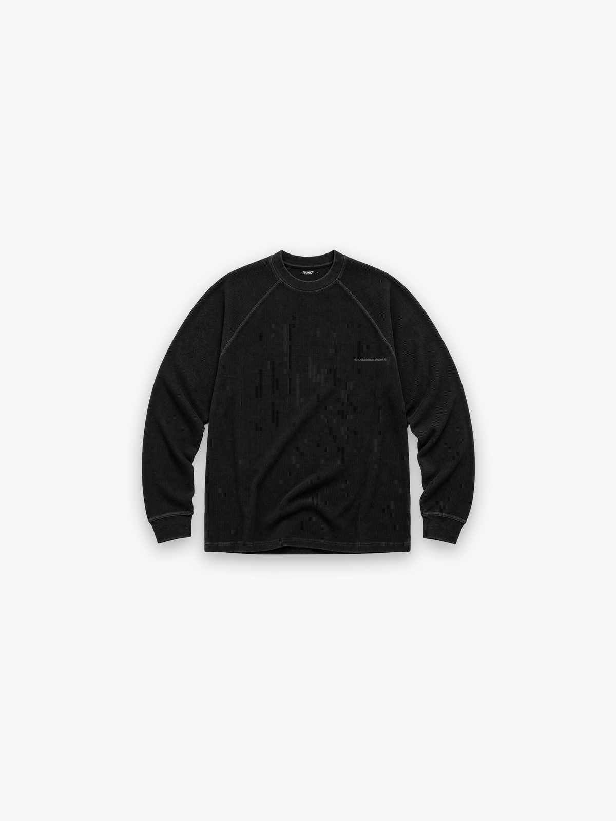 Studios Waffle Long Sleeve Black back - warehouse sale