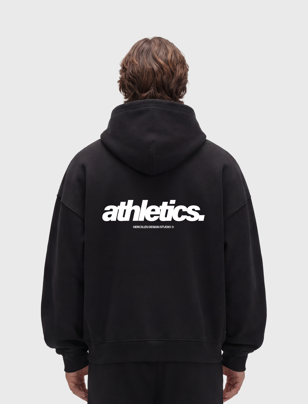 HERCXLES 2026: Athletics Zip Hoodie - Black model back