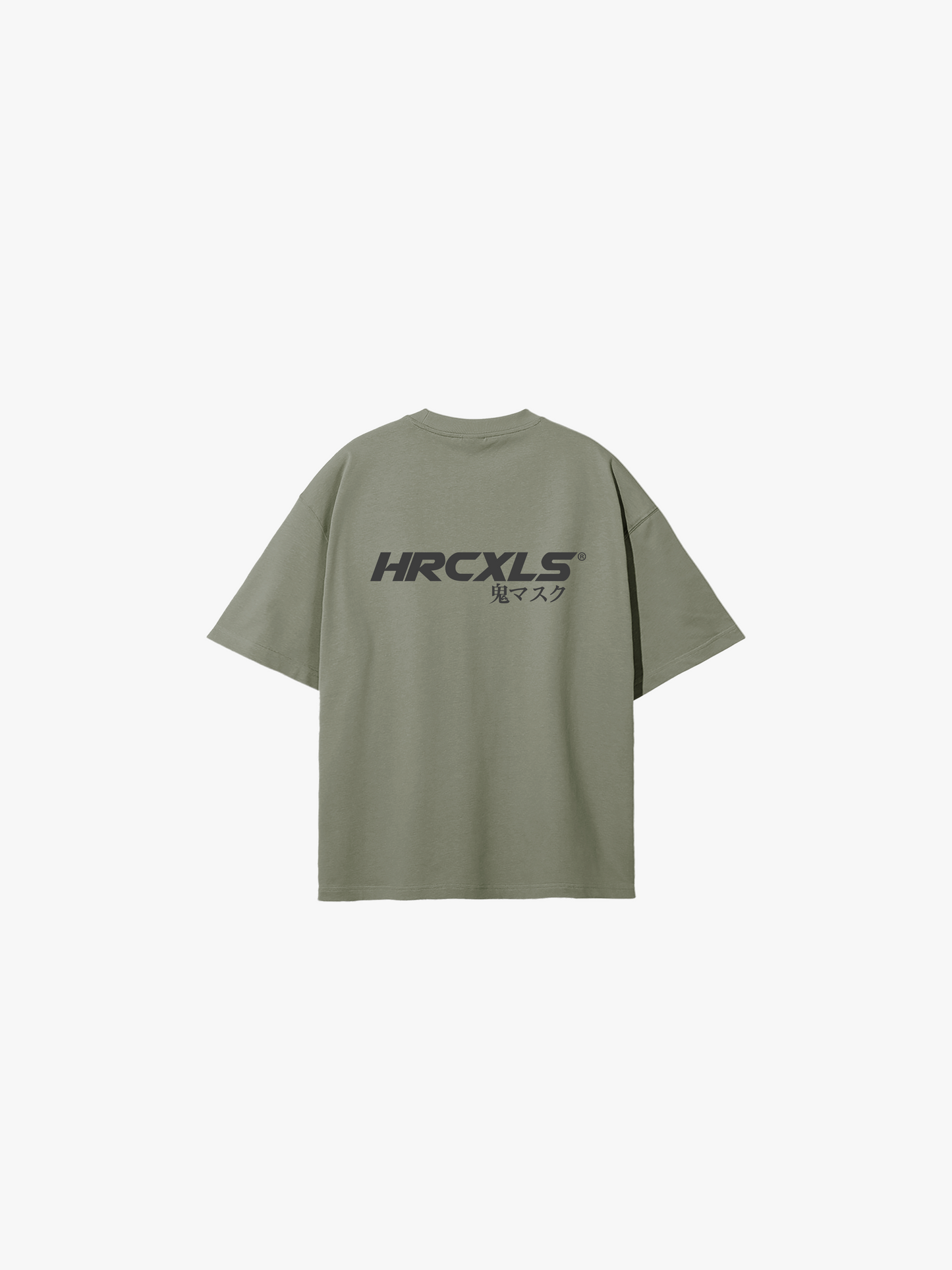 HERCXLES Scorpion Oversized T-Shirt in Washed Green - back flat lay