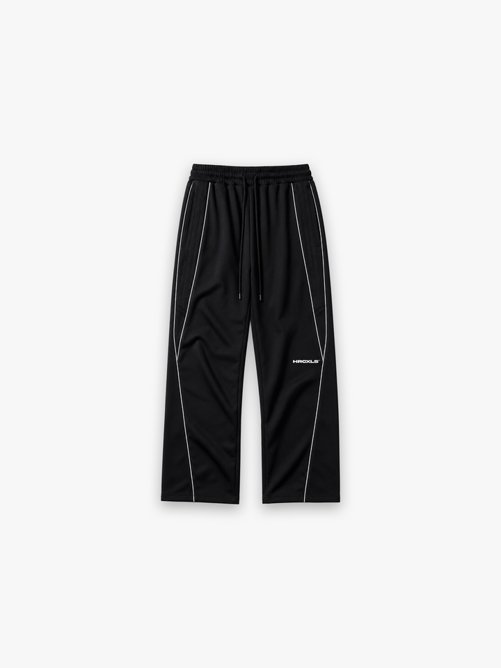 HCX 2026 match: Reflection Striped Straight-Leg Sweatpants - reflective black sweatpants