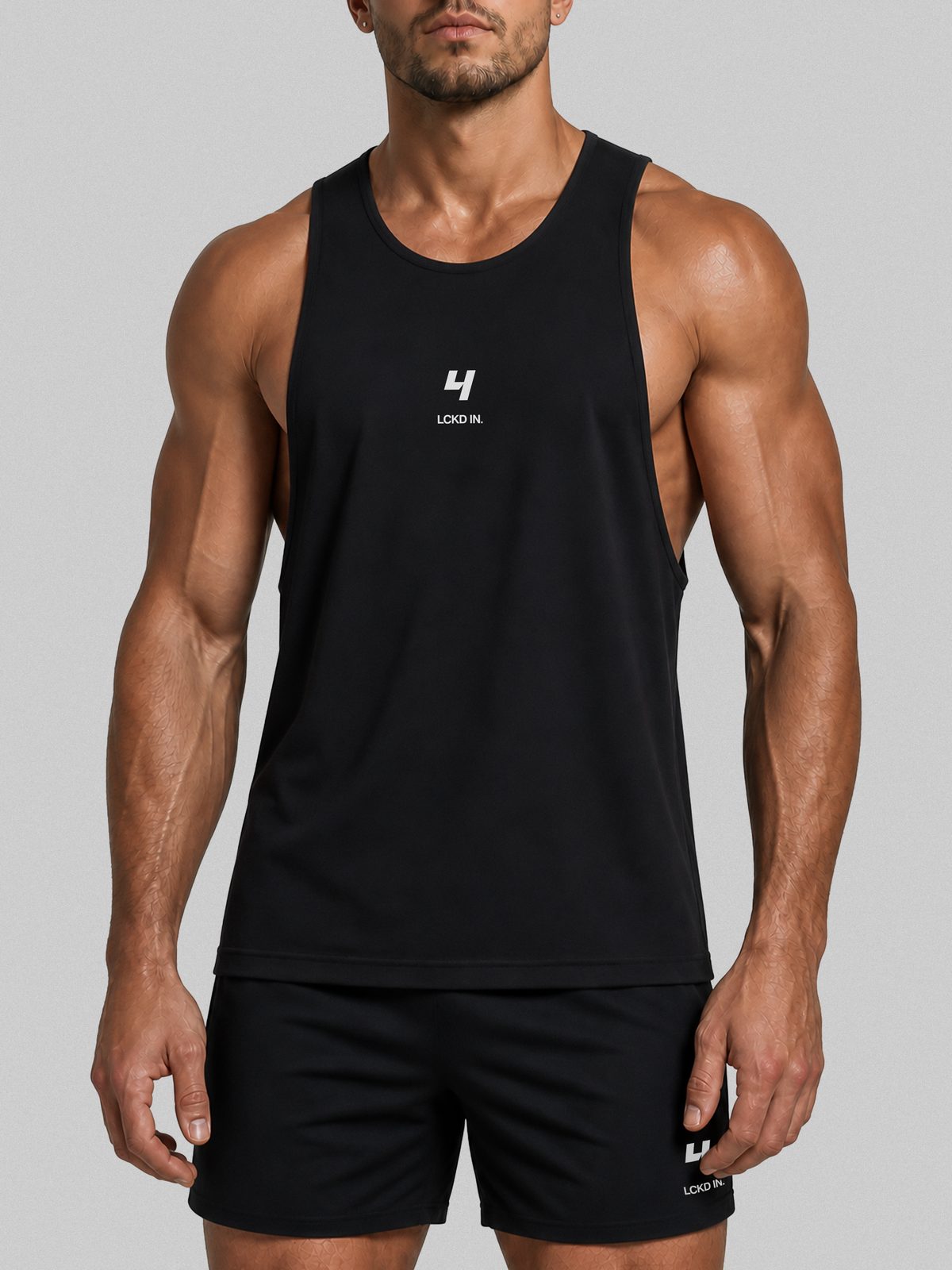 LCKD IN Cut Off worn by model