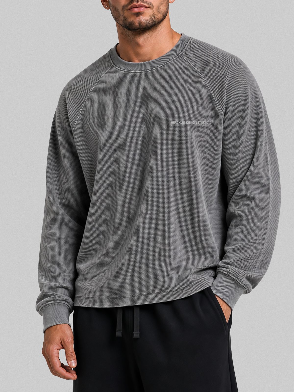 Studios Waffle Long Sleeve worn by model