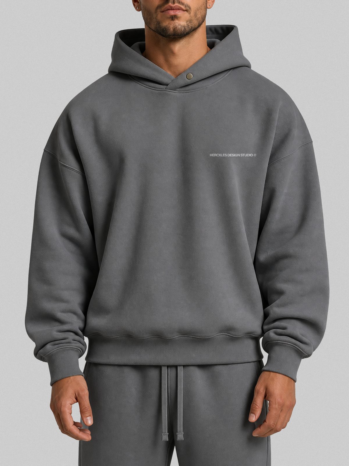 Studios Distressed Hoodie worn by model
