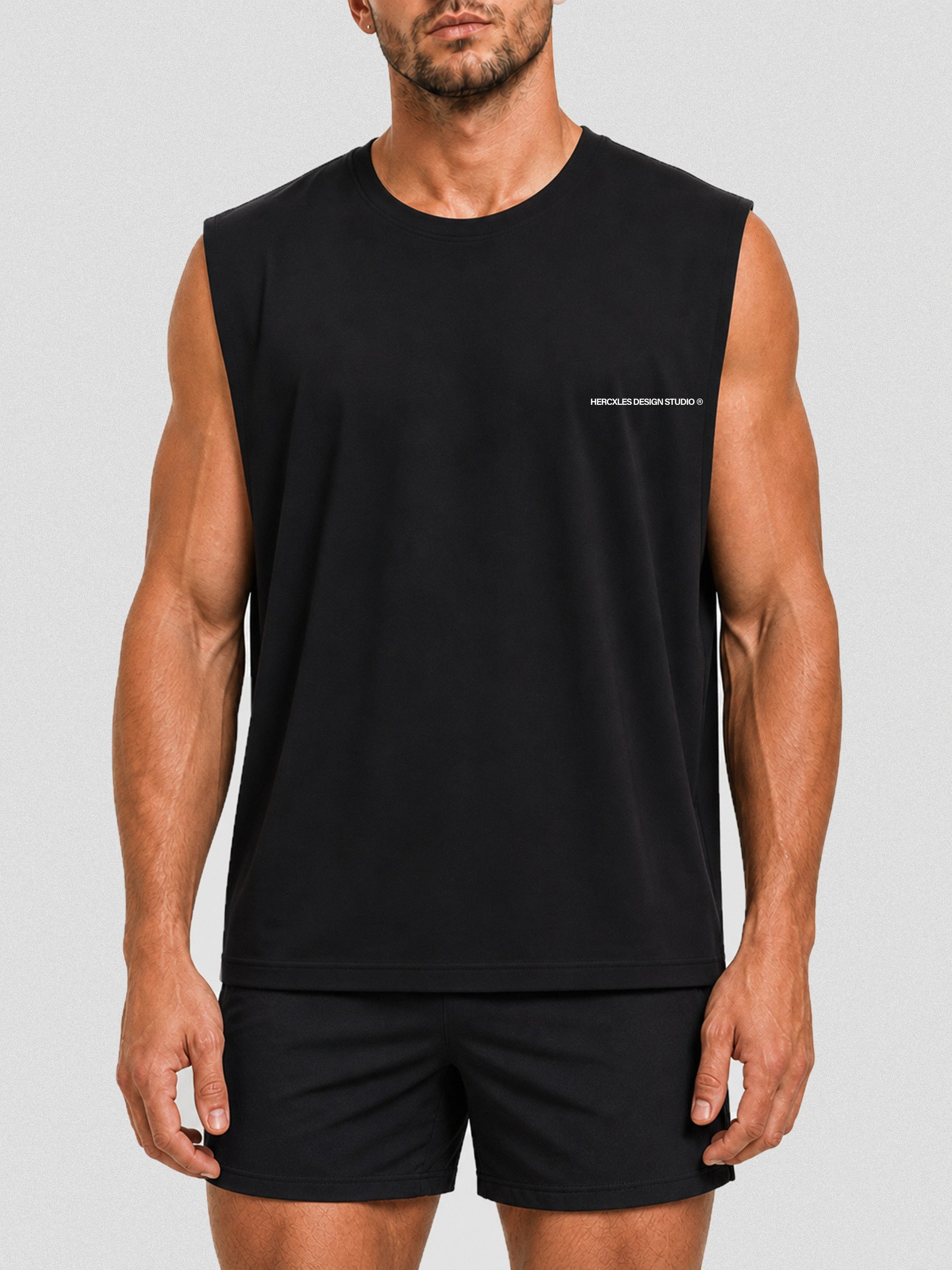 Studio cut off worn by model