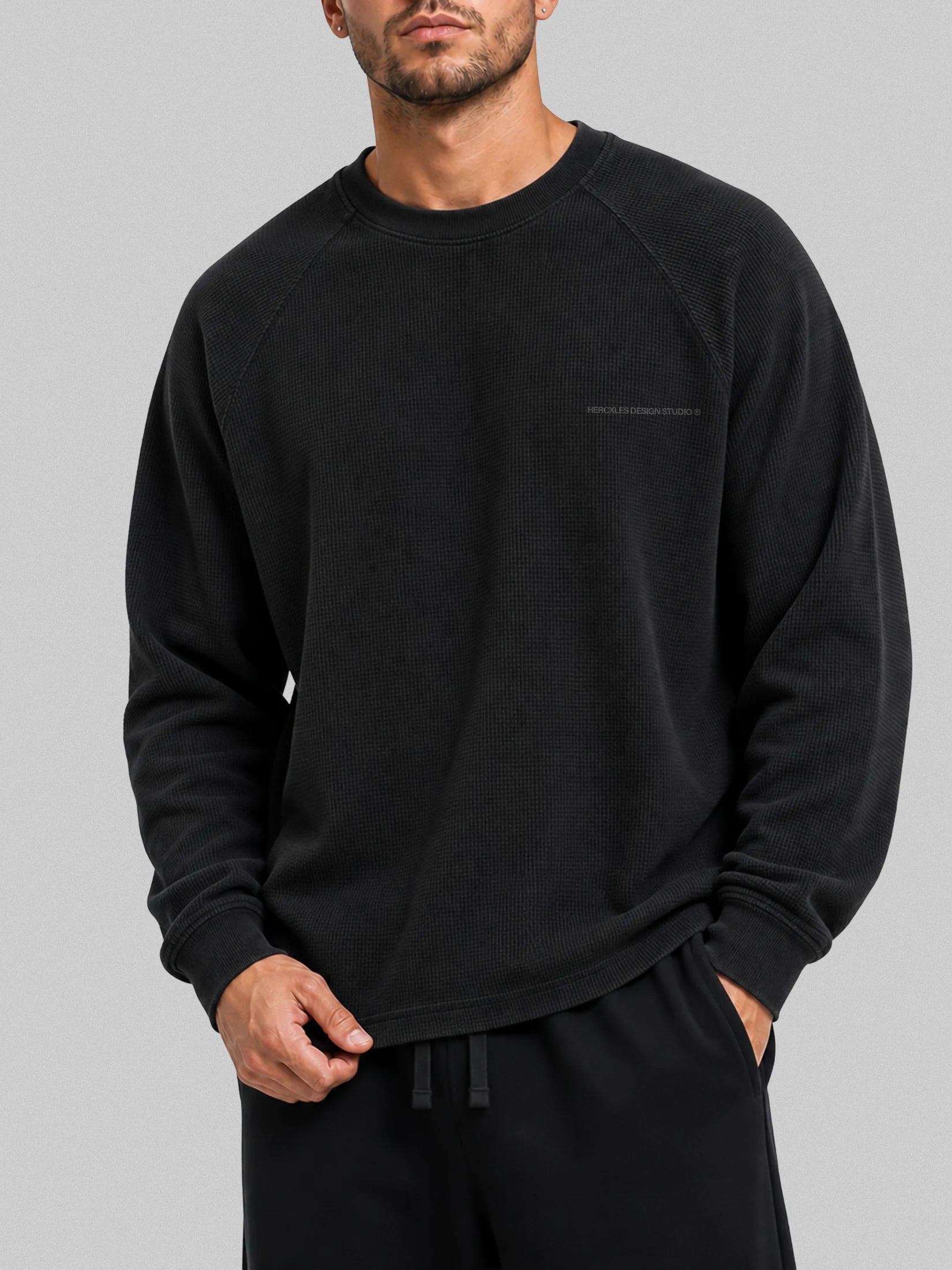 Studios Waffle Long Sleeve worn by model