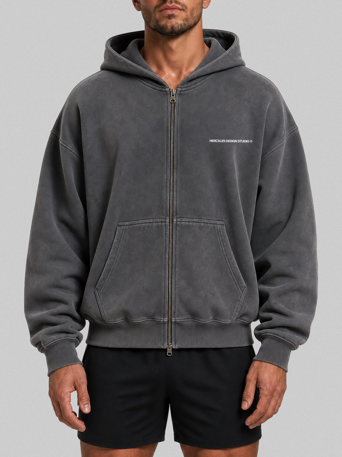 Studios Zip Hoodie worn by model