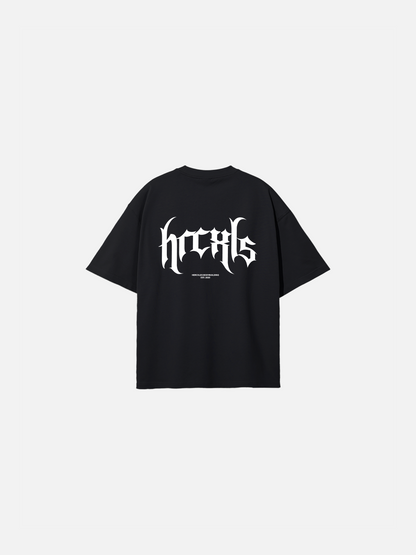 HERCXLES: Gothic Oversized T-Shirt - Black back flat lay