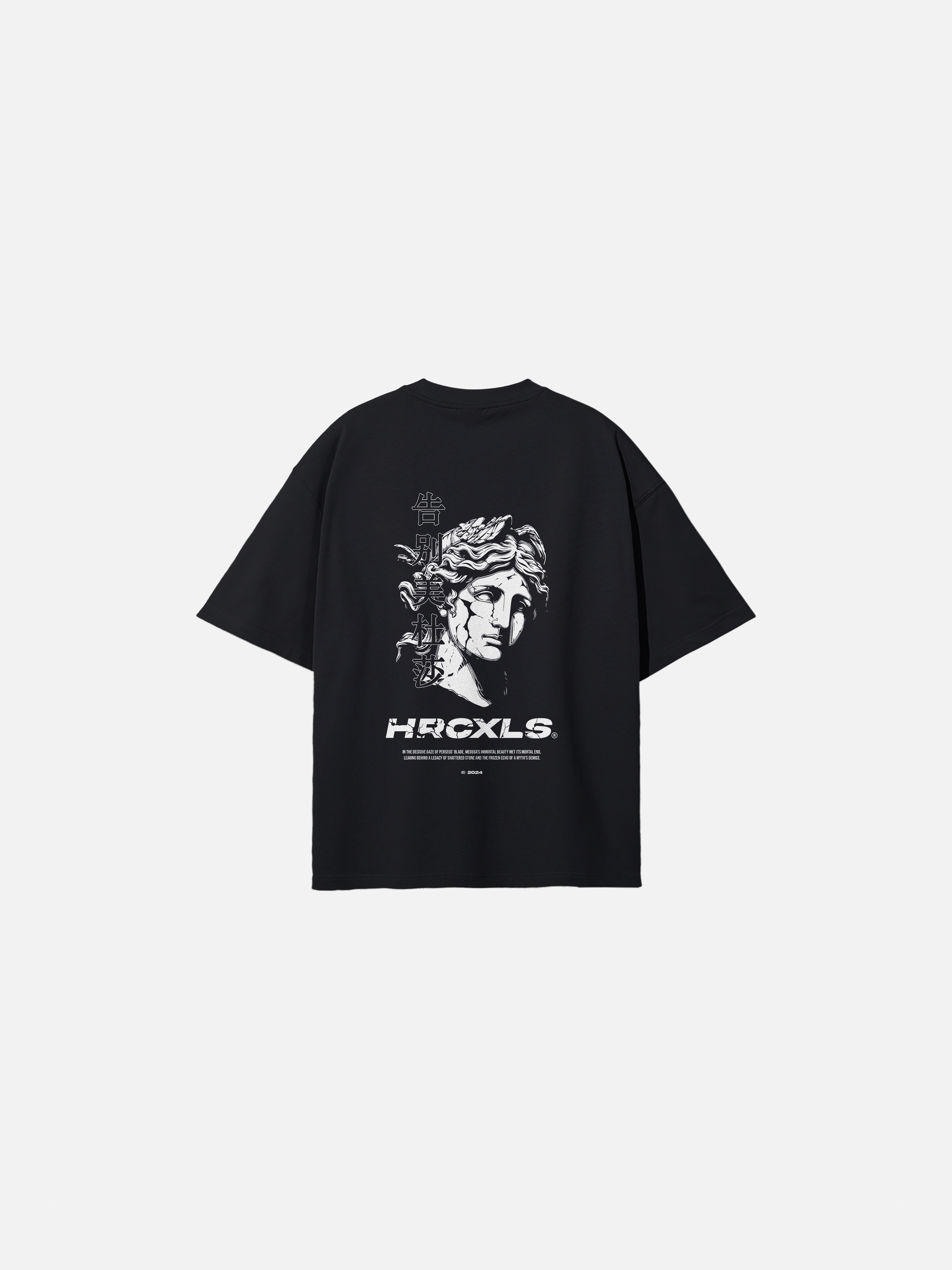 HERCXLES: Medusa Oversized T-Shirt - Black front flat lay