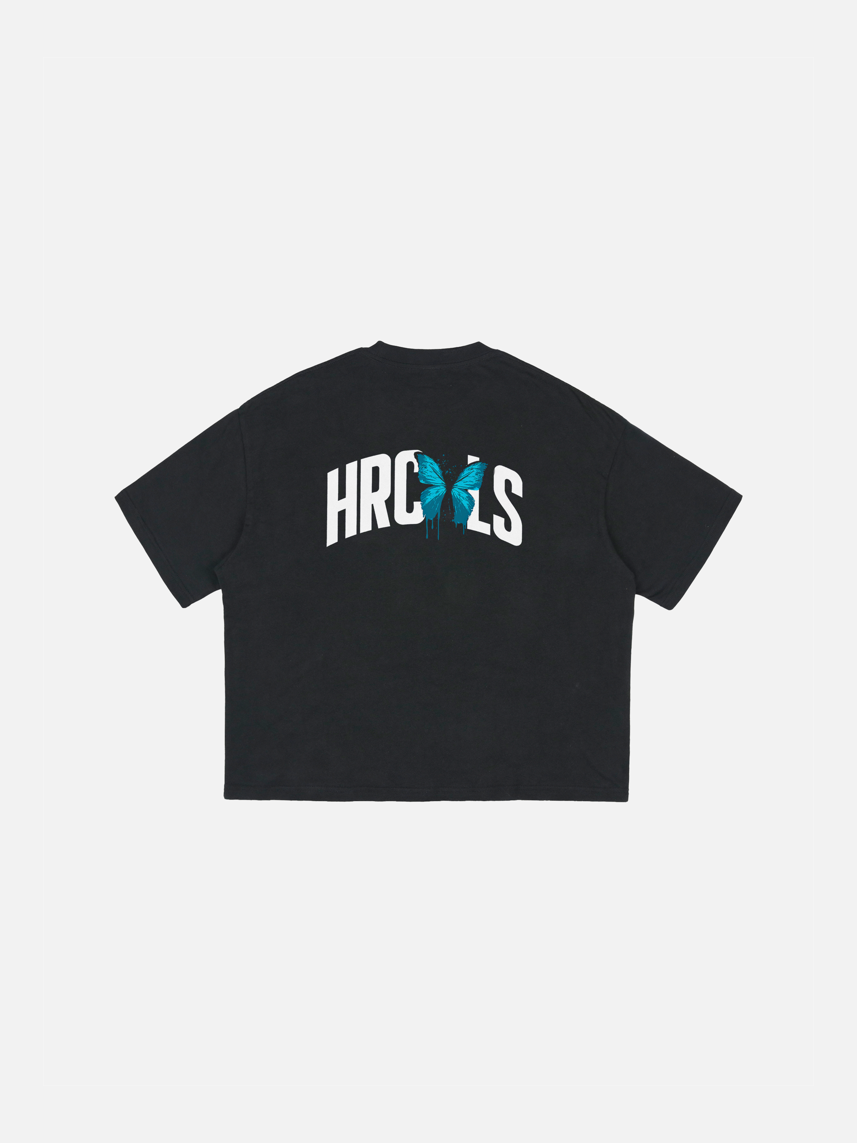 HERCXLES: Butterfly Oversized T-Shirt - Black back flat lay