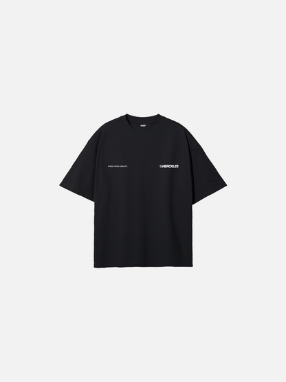 HERCXLES: Death Rattle Oversized T-Shirt - Black front flat lay