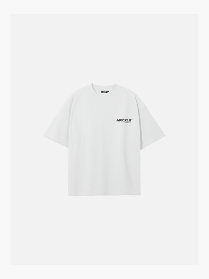 HERCXLES: Kuro Oversized T-Shirt - White front flat lay