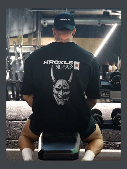 HERCXLES: Oni Oversized T-Shirt - Black image 3 flat lay