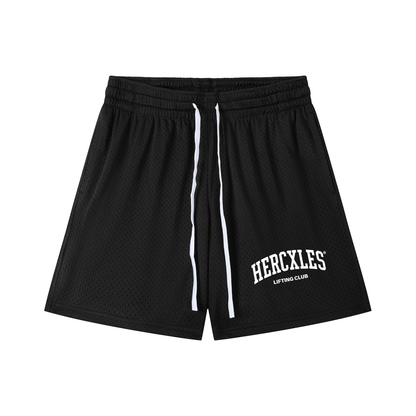 HERCXLES Lifting Club Mesh Drawstring Shorts - Black front