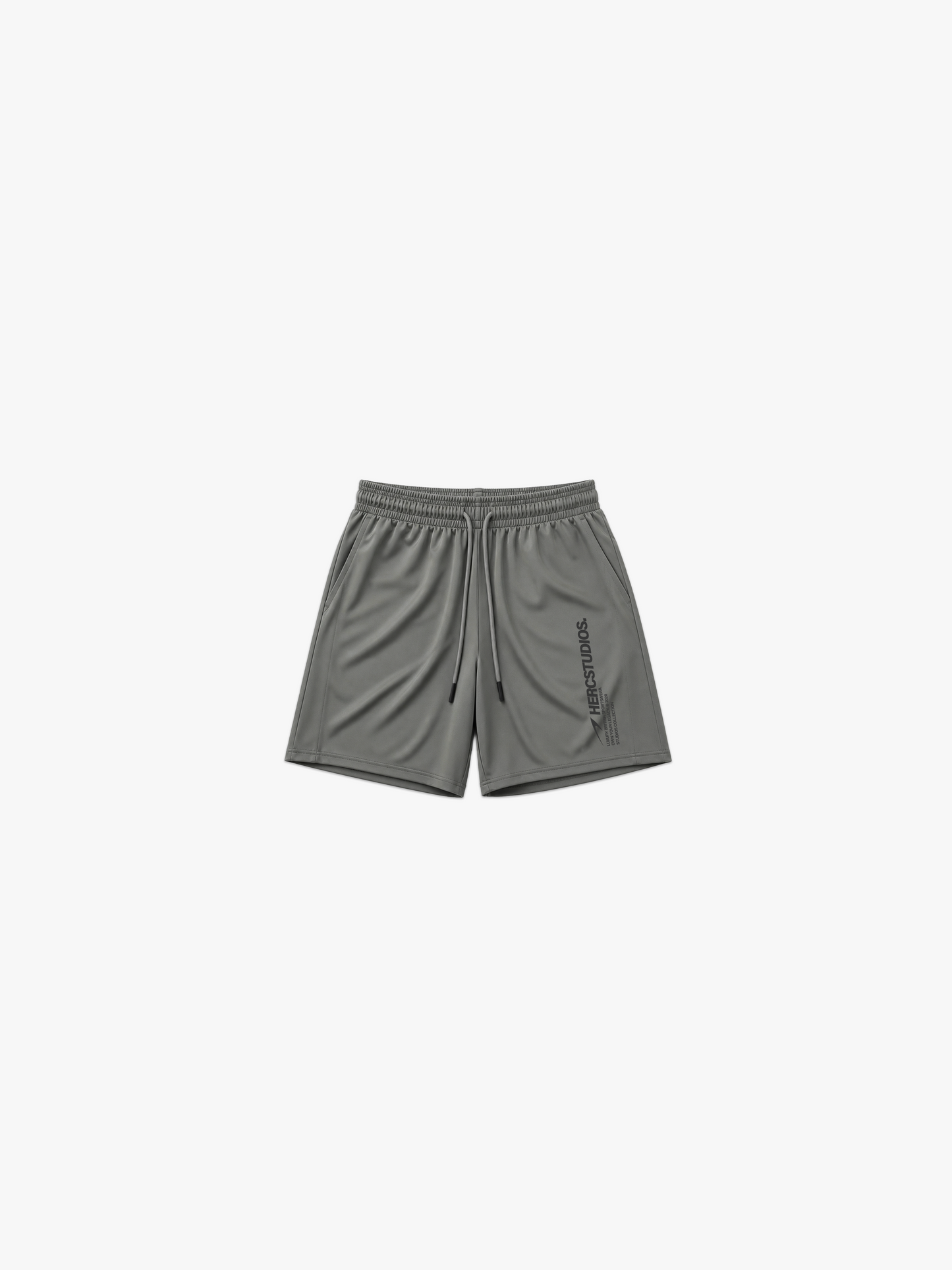 HERCSTUDIOS 7" Shorts - Grey front flat lay