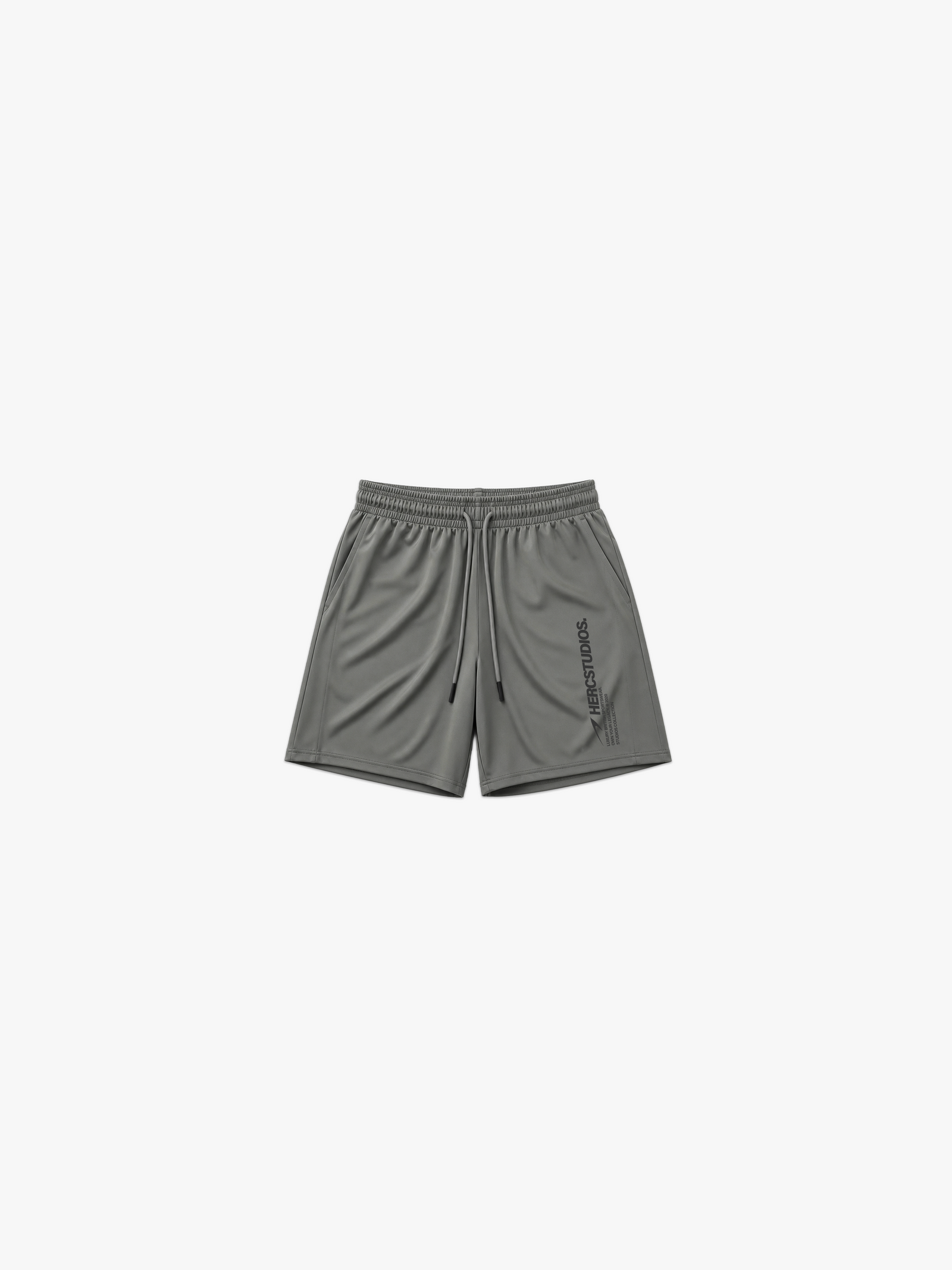 HERCSTUDIOS 7" Shorts - Grey front flat lay