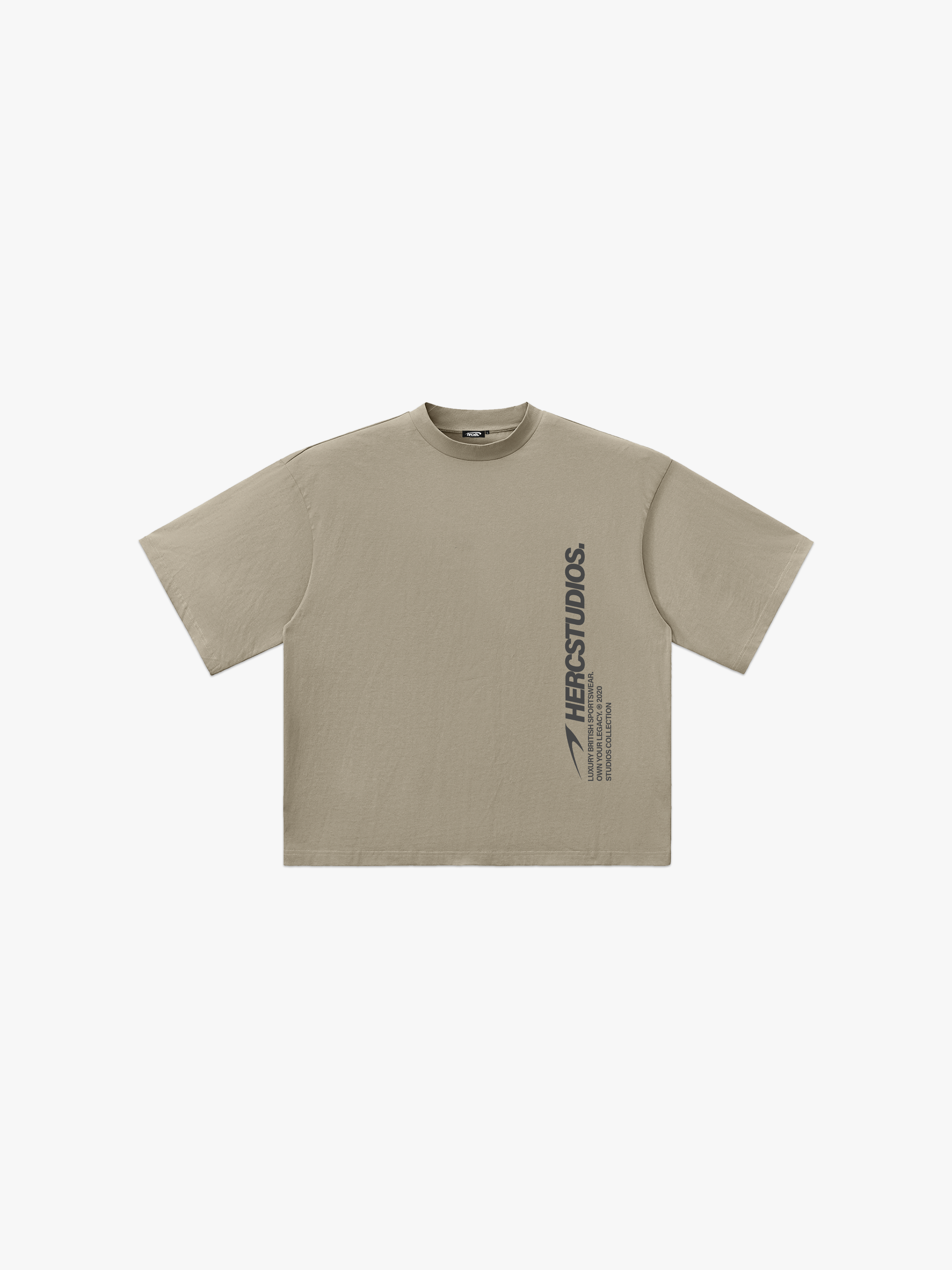 HERCSTUDIOS HUGE T-Shirt - Khaki front flat lay