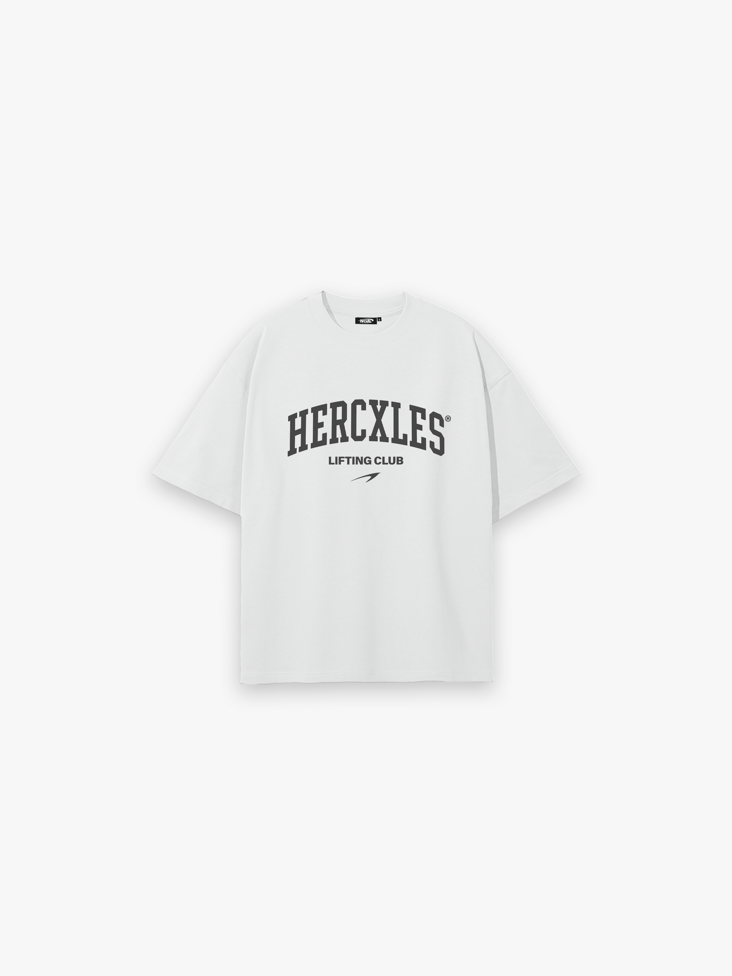 Lifting Club Oversized T-Shirt - White - dark print front flat lay