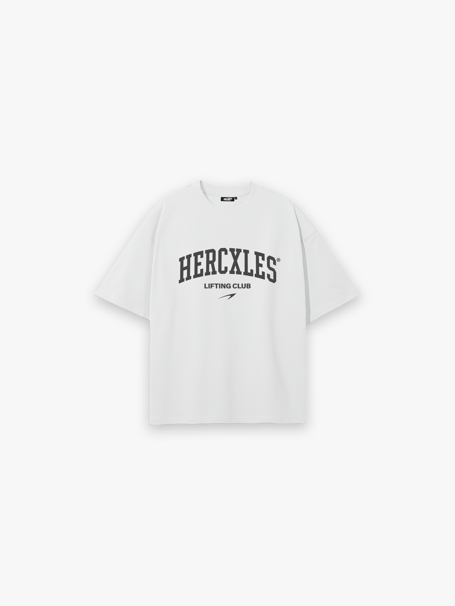 Lifting Club Oversized T-Shirt - White - dark print front flat lay
