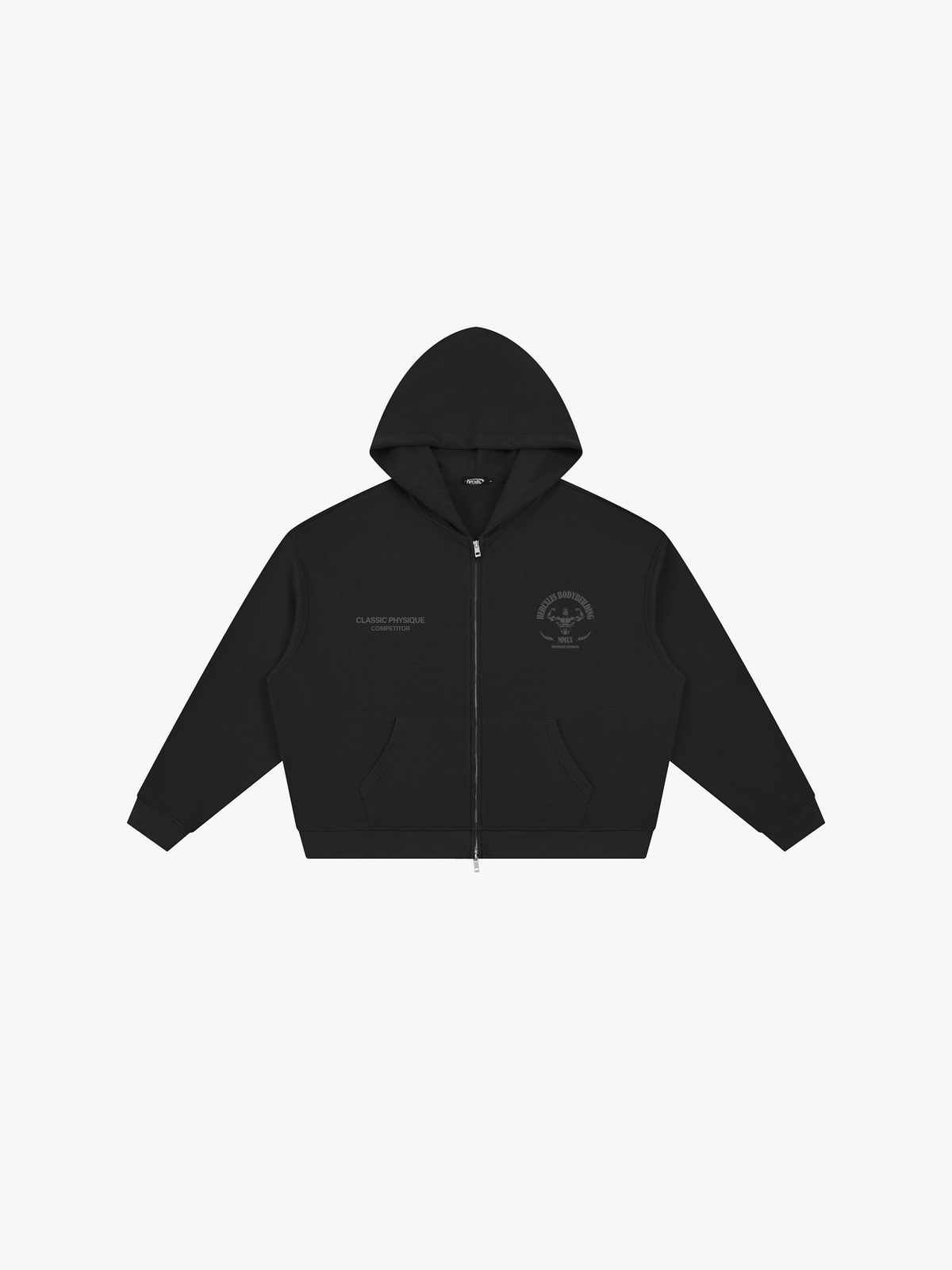 Worldwide Competitor Zip Hoodie - Tonal Black front flat lay