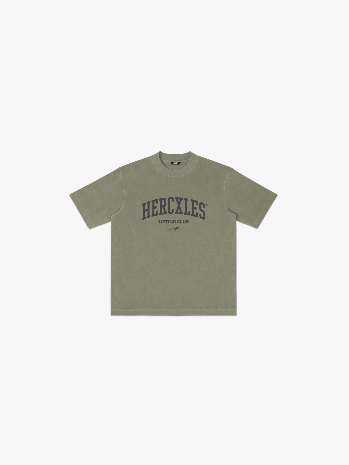 Lifting Club Vintage Oversized T-Shirt - Washed Green - dark print front flat lay