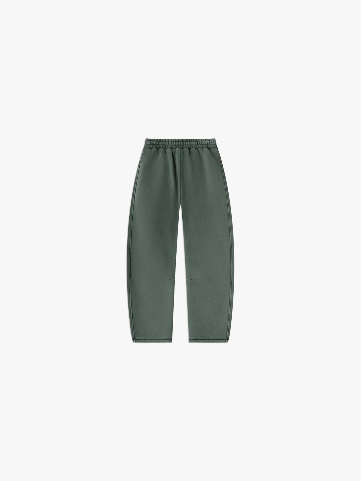 HERCSTUDIOS Vintage Fleece Barrel Leg Sweatpants - Washed Green back flat lay