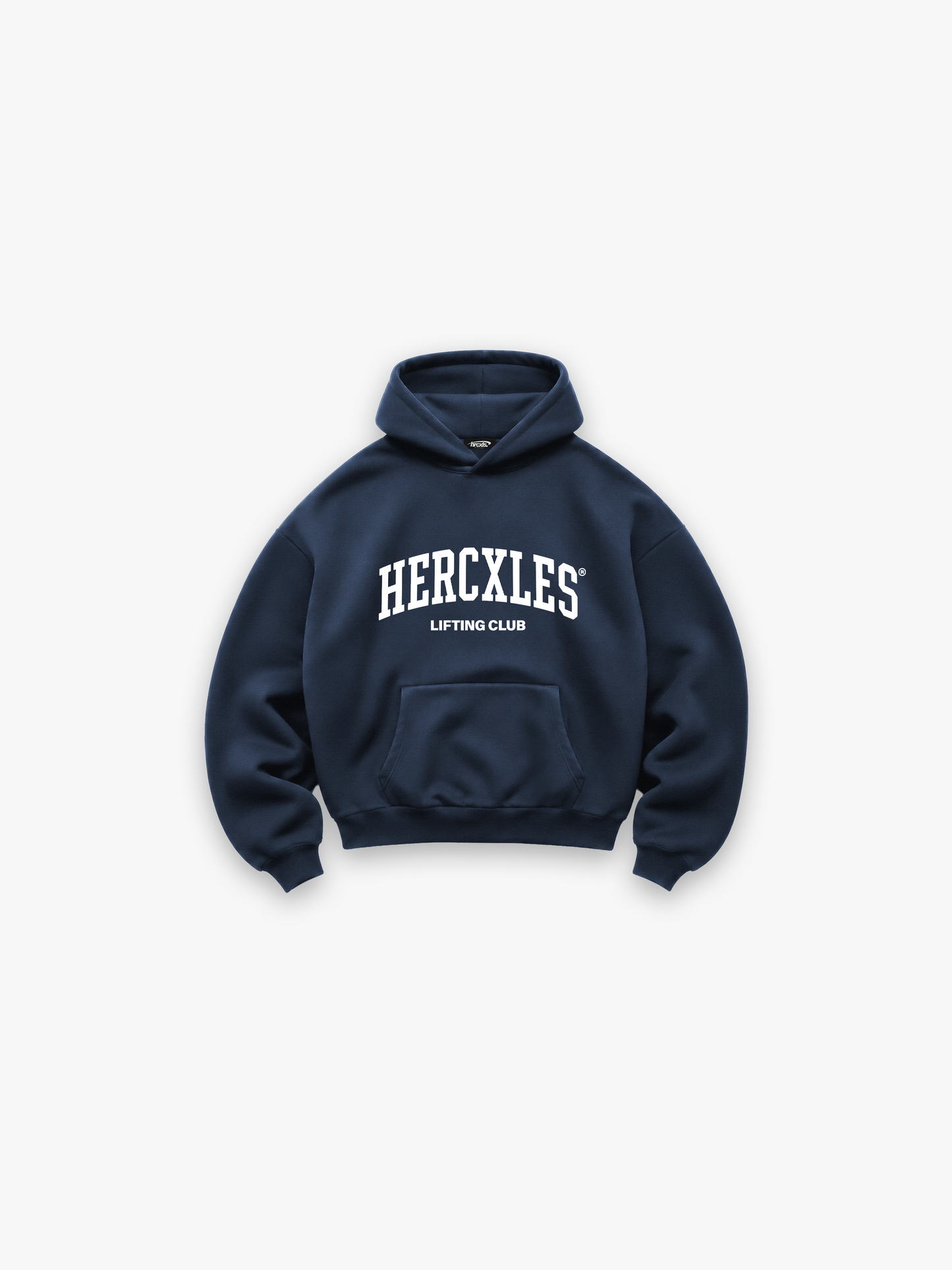 Lifting Club Heavyweight Hoodie - Navy - front flat lay