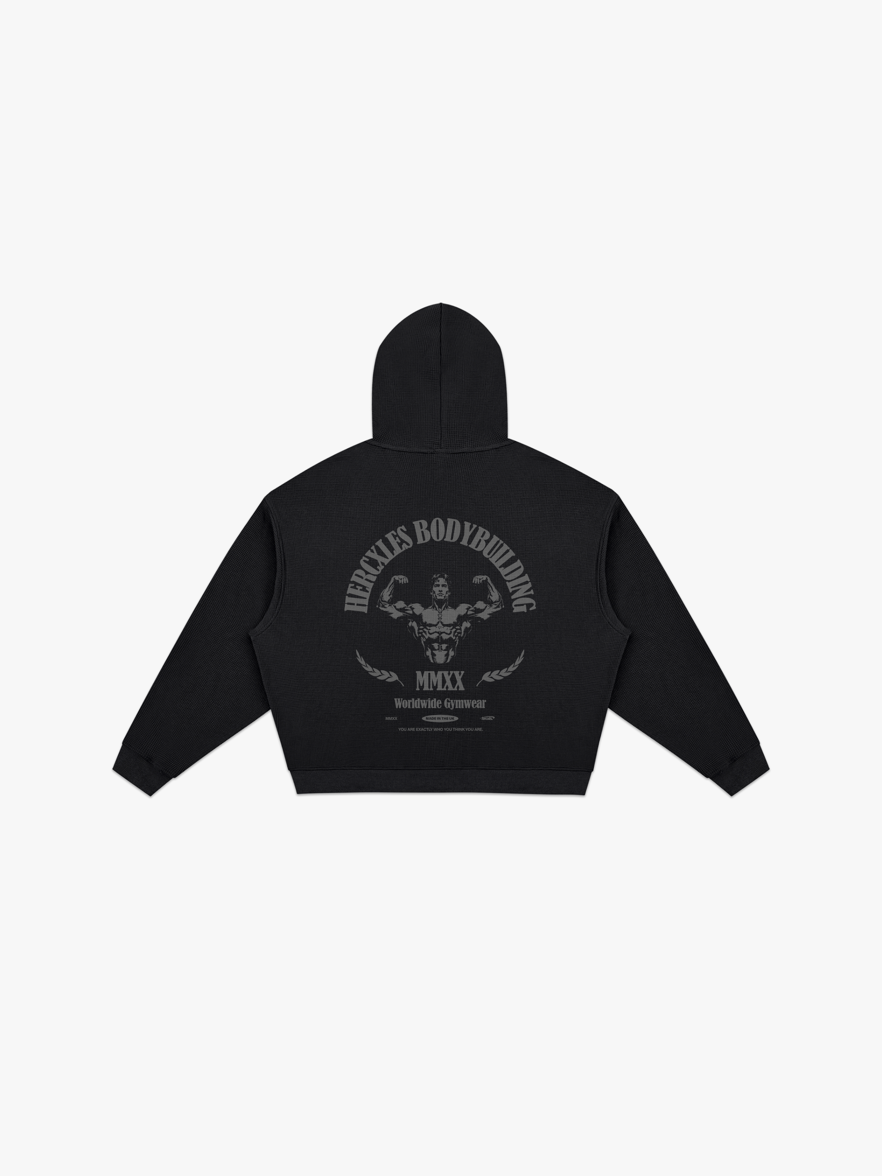 Worldwide Competitor Hoodie - Tonal Black back flat lay