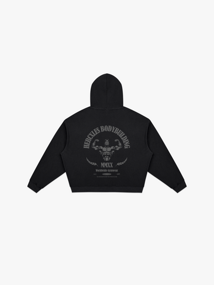 Worldwide Competitor Hoodie - Tonal Black back flat lay