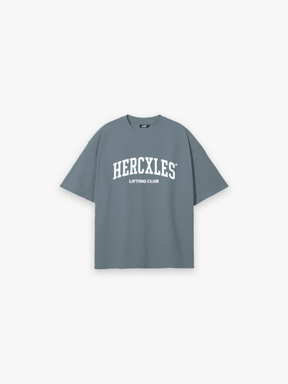 Lifting Club Oversized T-Shirt - Blue Grey front flat lay