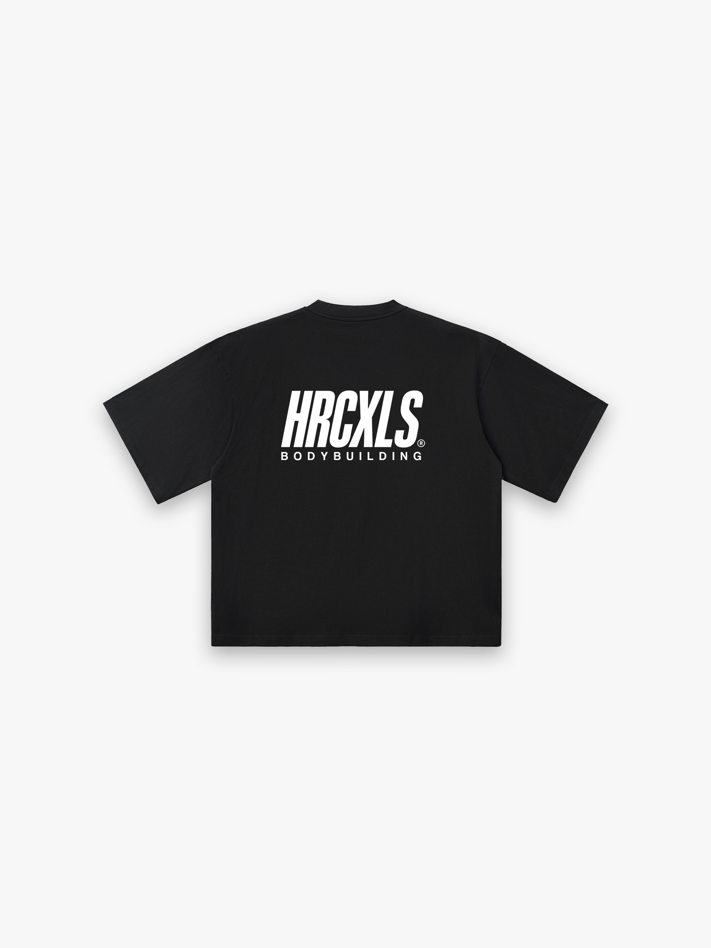 HERCXLES 2026: HRCXLS Bodybuilding Giant T-Shirt - Black back flat lay