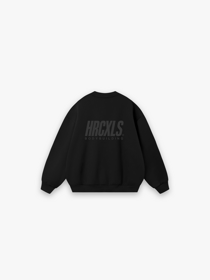 HERCXLES 2026: HRCXLS Bodybuilding Oversized Sweatshirt - Black back flat lay