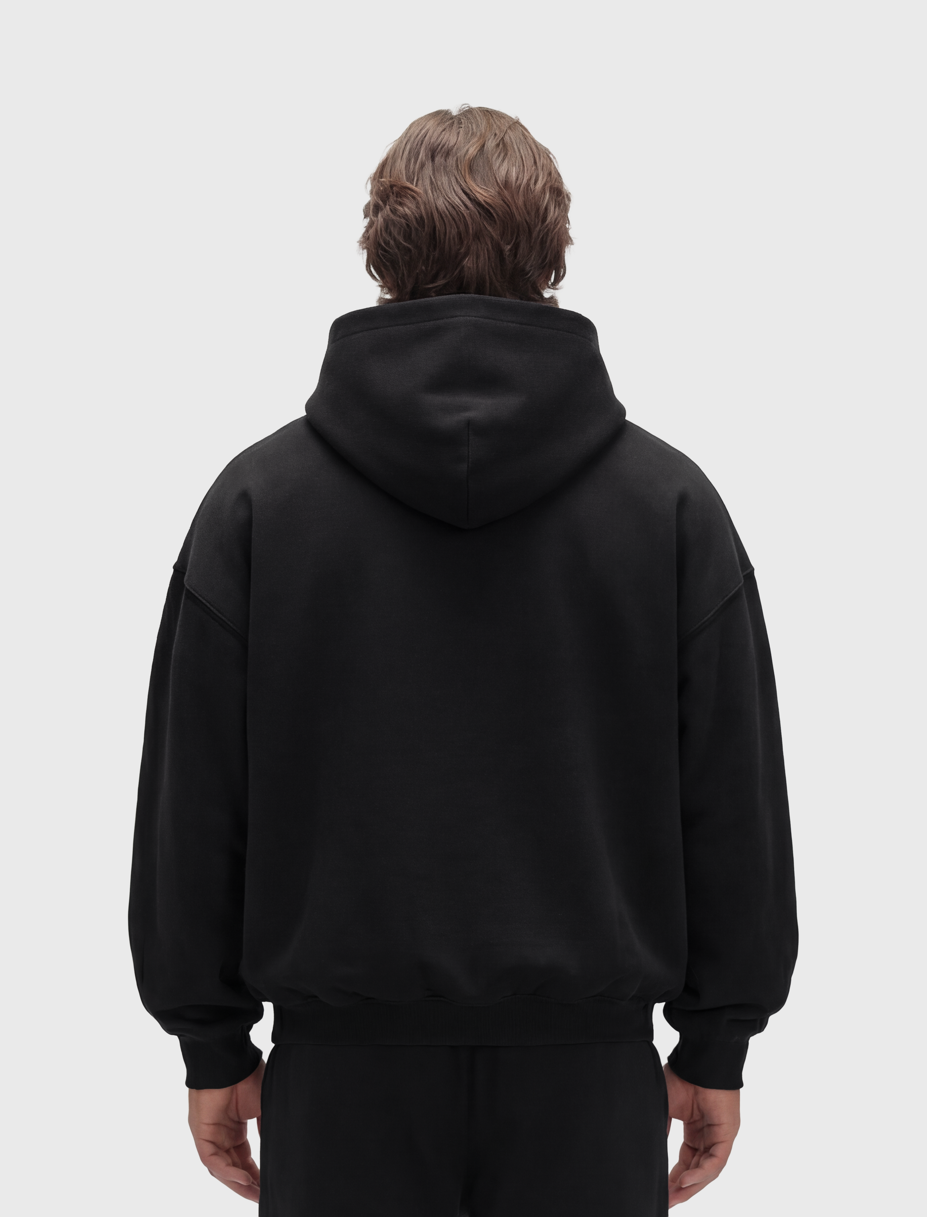 Rush Boxy Hoodie - Black model back