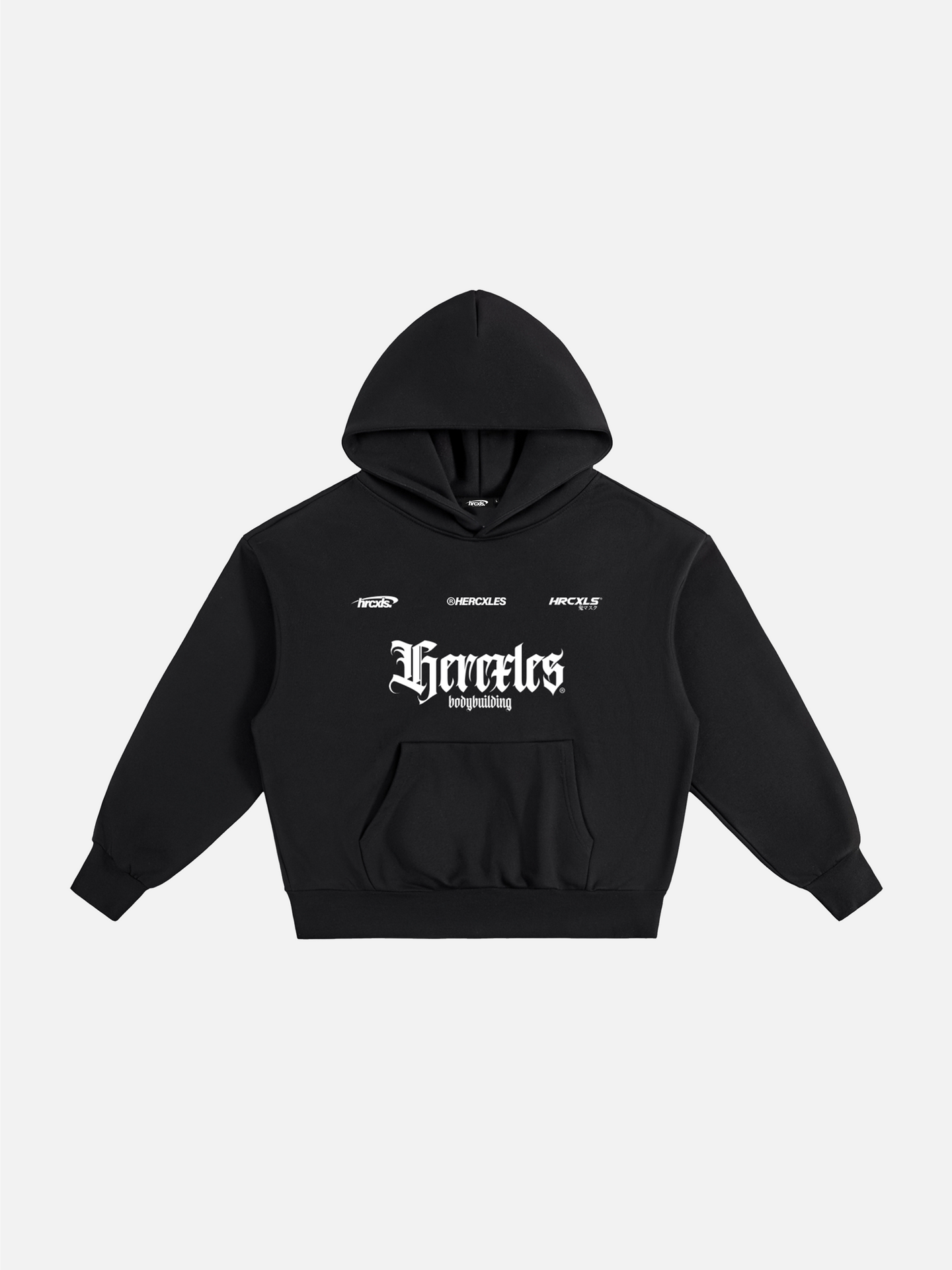 Logo Heavyweight Hoodie - Black front flat lay