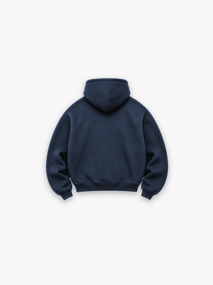 HERCXLES Lifting Club Heavyweight Hoodie - Navy - back flat lay