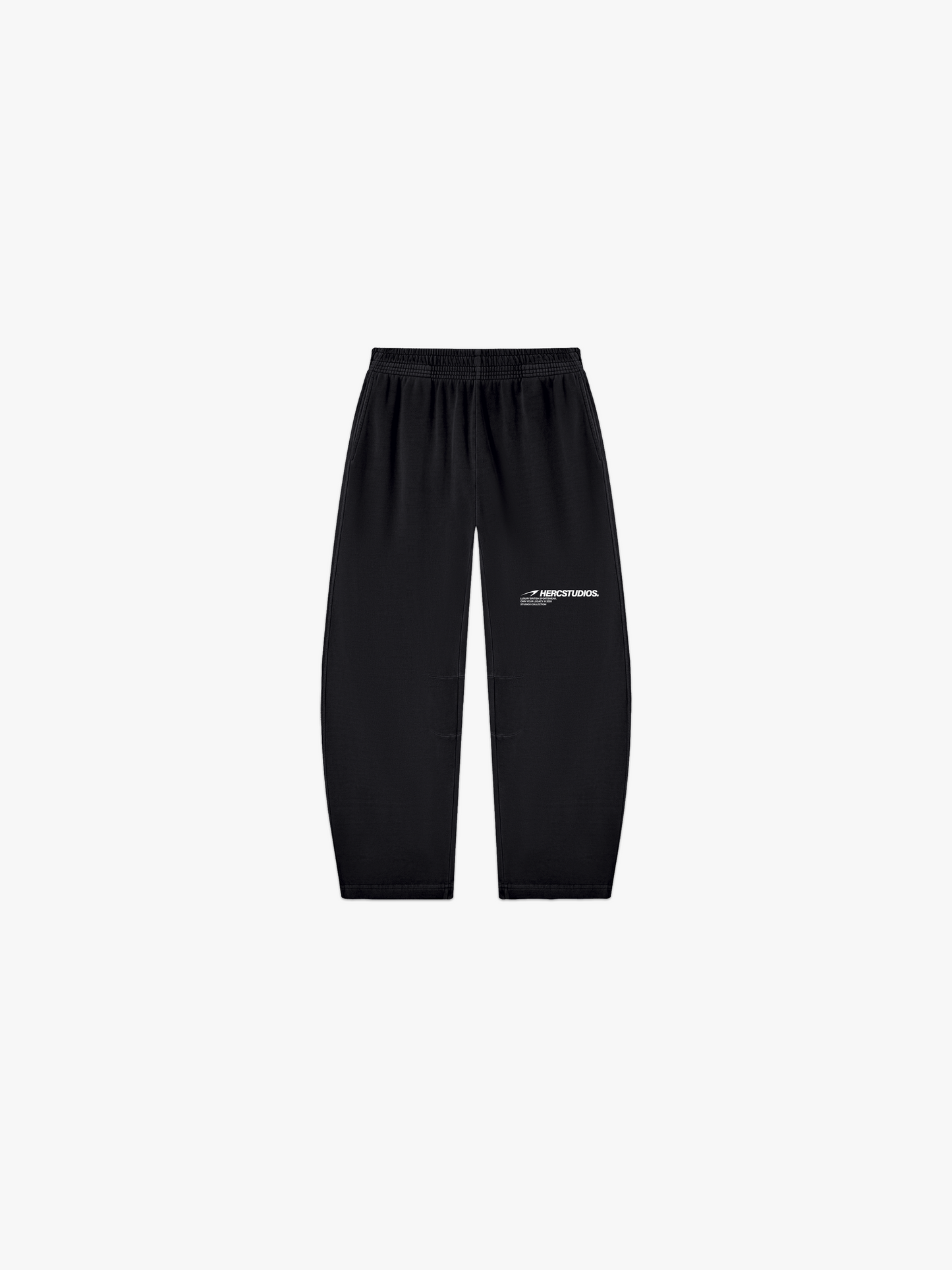 HERCSTUDIOS Sweatpants - Black front flat lay