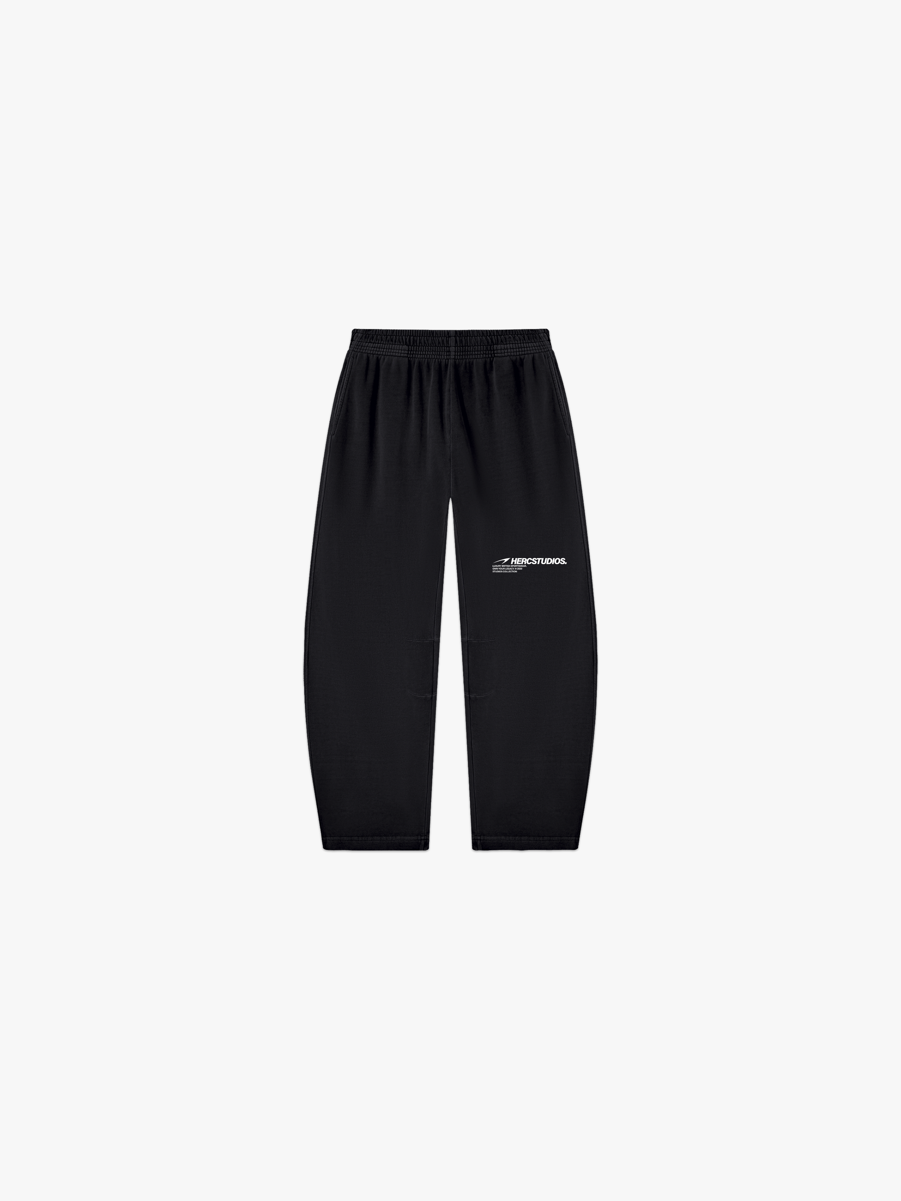 HERCSTUDIOS Sweatpants - Black front flat lay