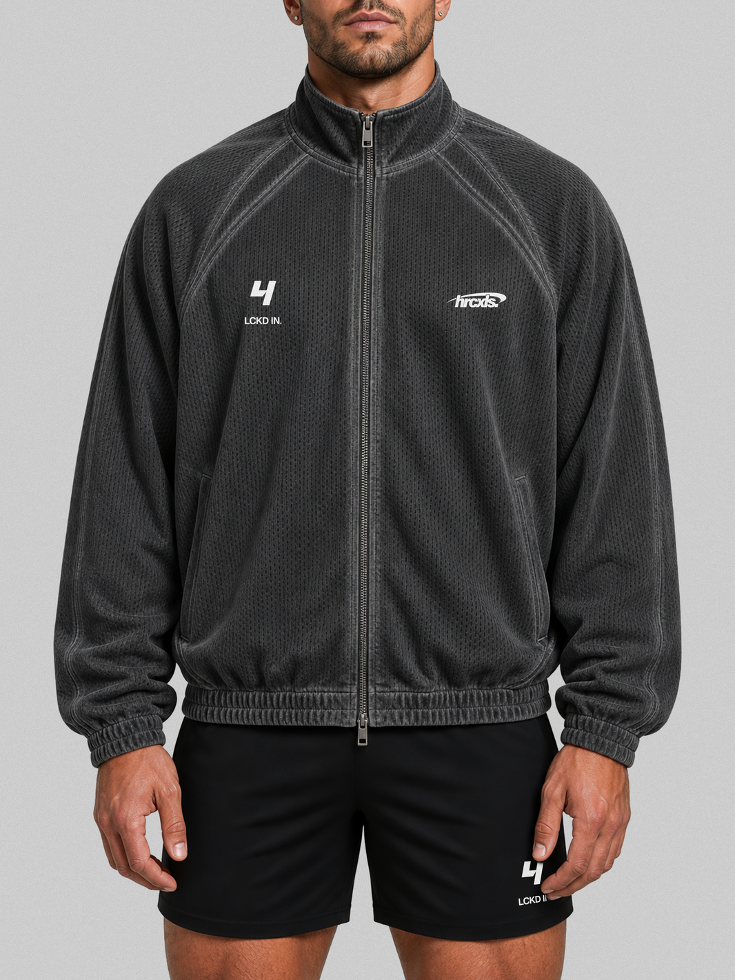 HCX feature detail: LCKD IN Mesh Jacket - Washed Black model