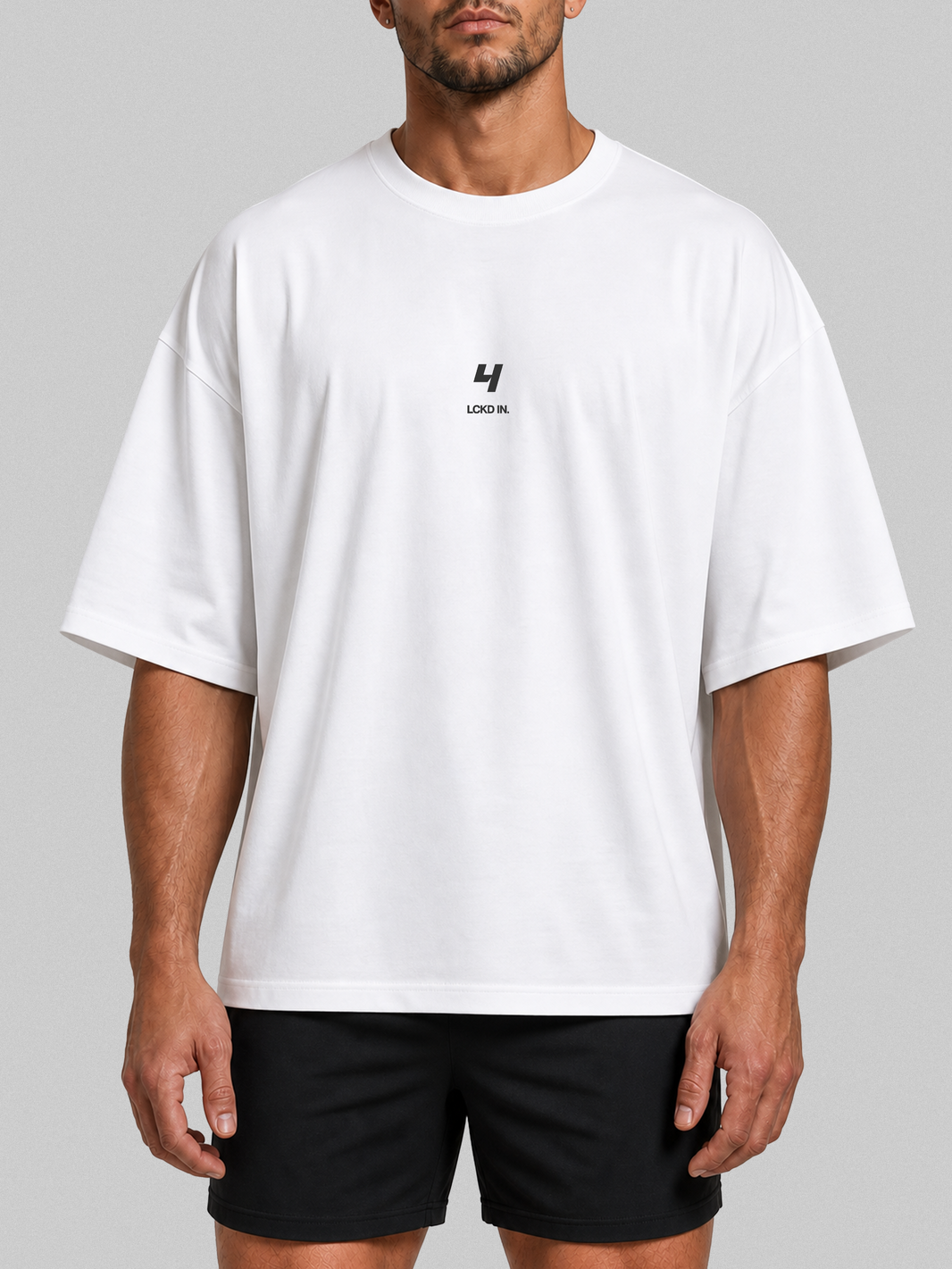 HERCXLES 2026: LCKD IN T-Shirt - White model