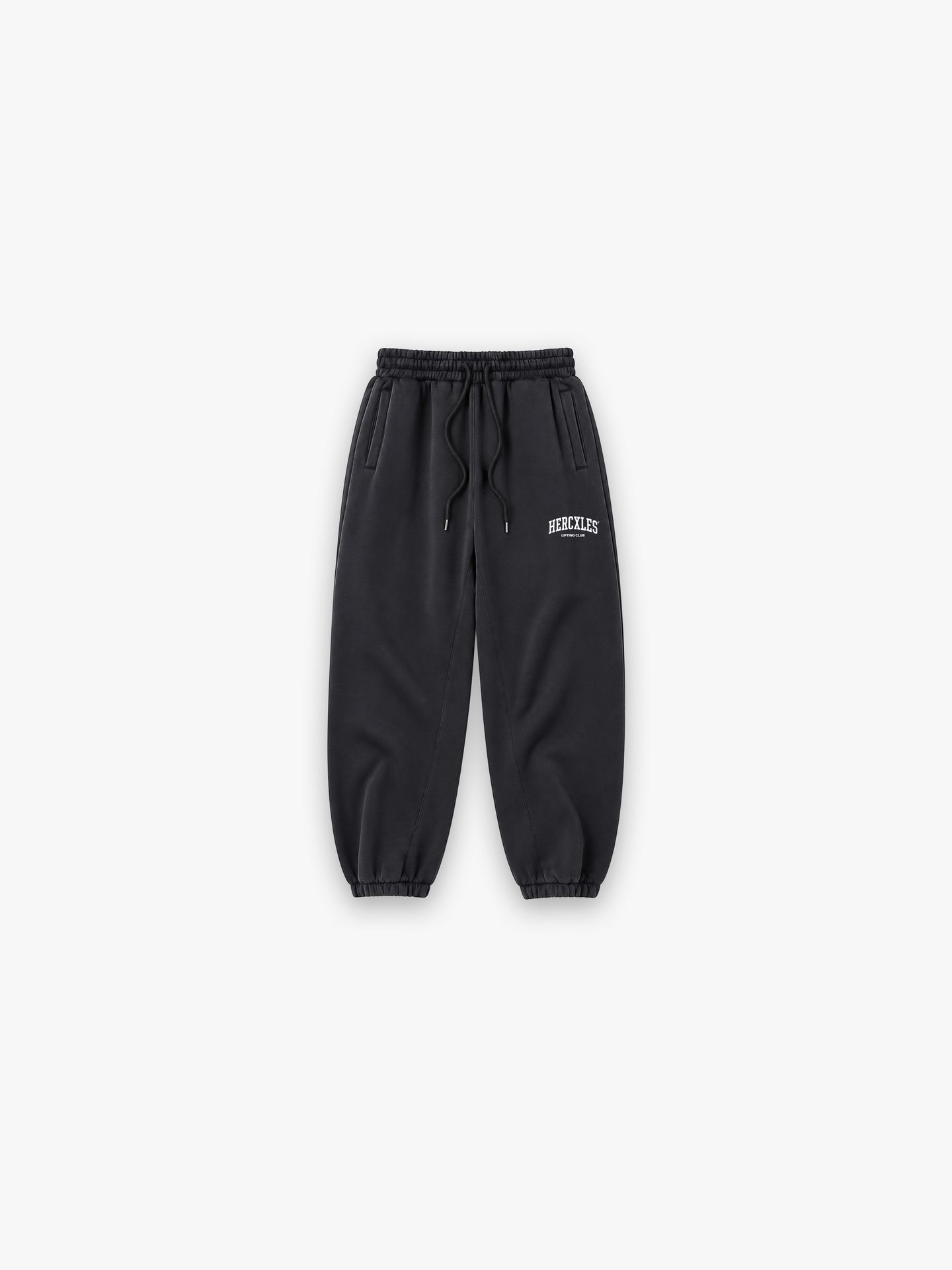 HERCXLES Lifting Club Oversized Sweatpants - Black front flat lay