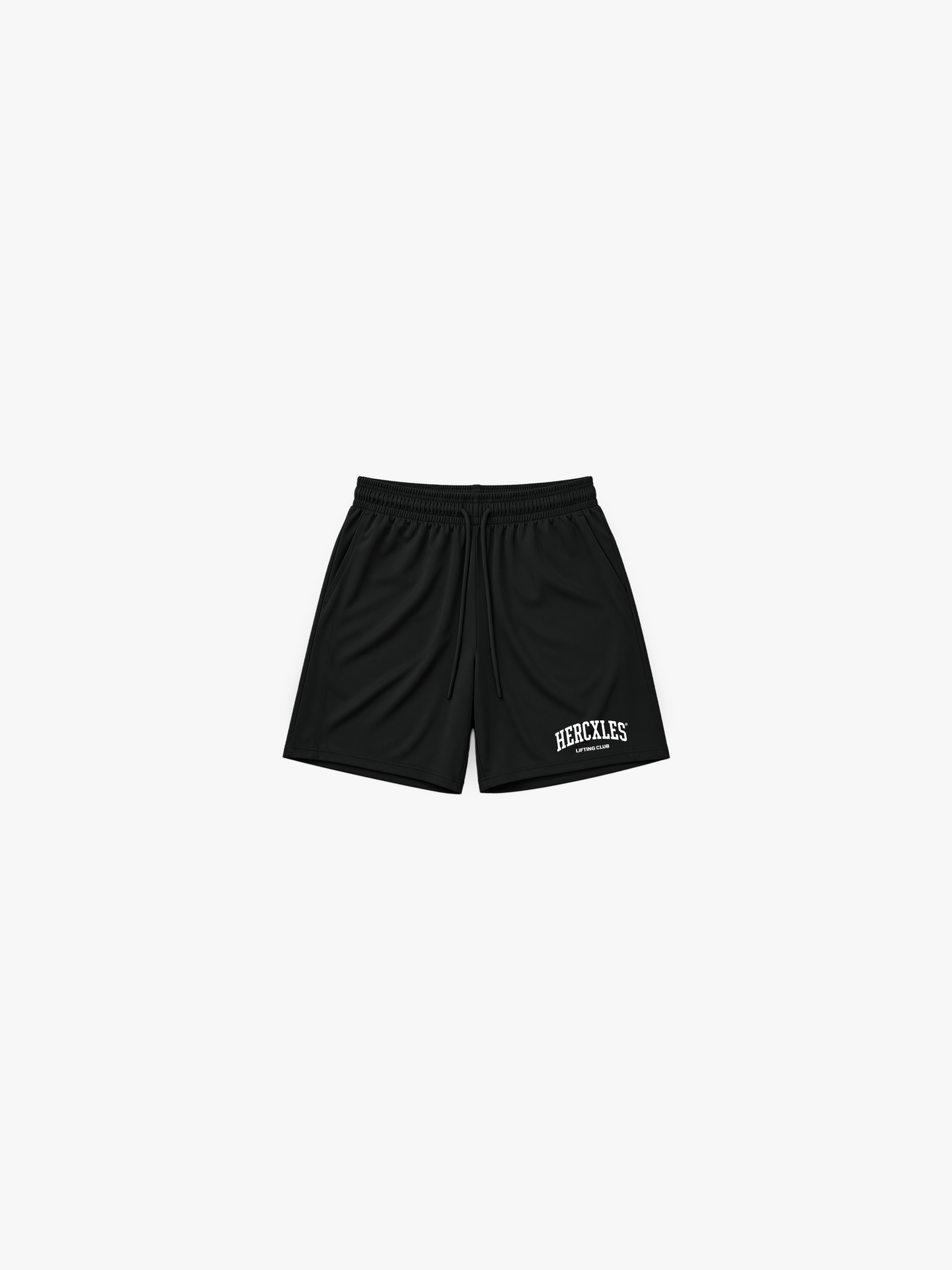 HERCXLES Lifting Club Drawstring Shorts - Black front