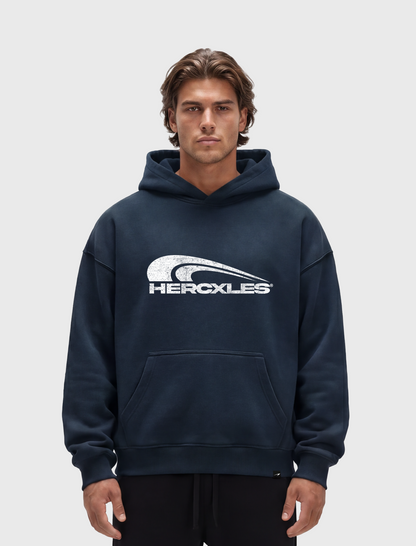 HERCXLES Rush Hoodie - Navy Blue model front