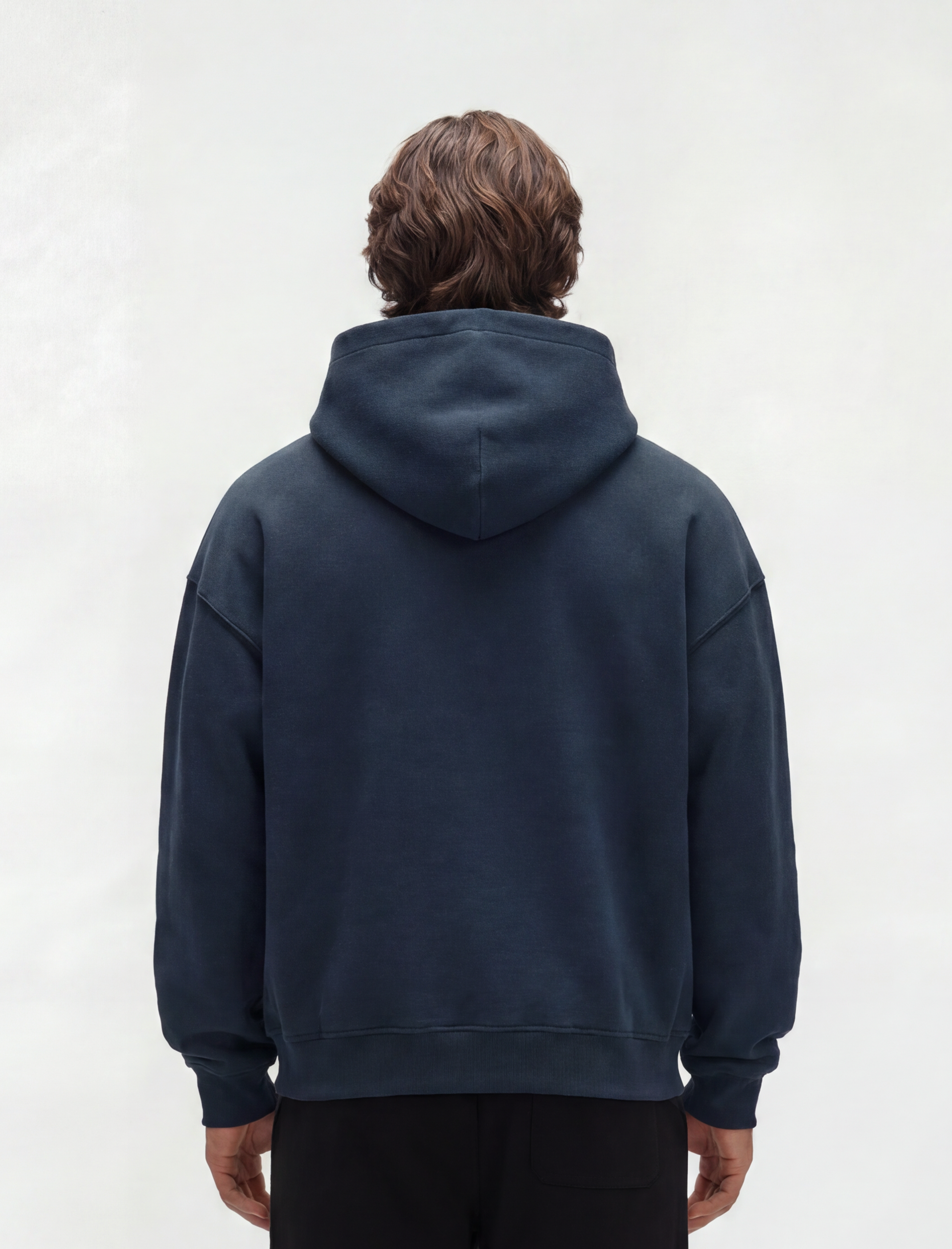 HERCXLES Swoosh Hoodie - Navy Blue model back