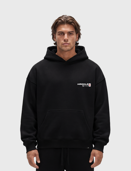 HERCXLES 2026: Oni Hoodie - Black model front